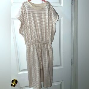 A New Day Medium Casual Dress Tan, Striped